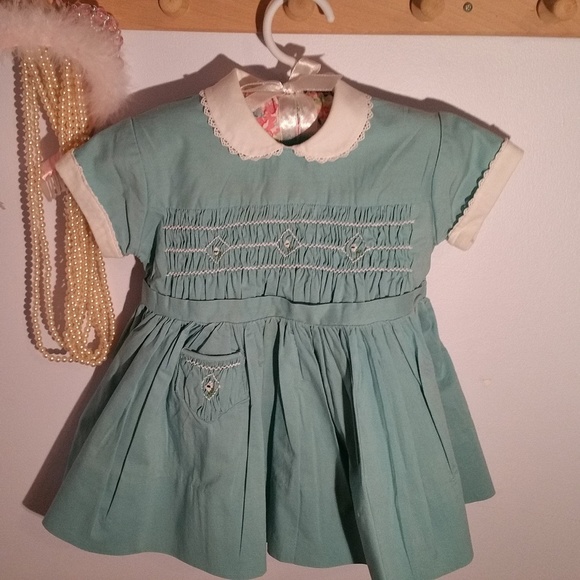 Youngland Other - Vintage Youngland Size 2T Slate Blue Smocked Dress